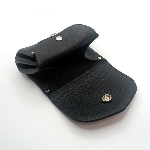 ハンドメイド レザー ミニ財布 黒 三つ折り ミニ財布 サドルレザー メンズ レディース ショート