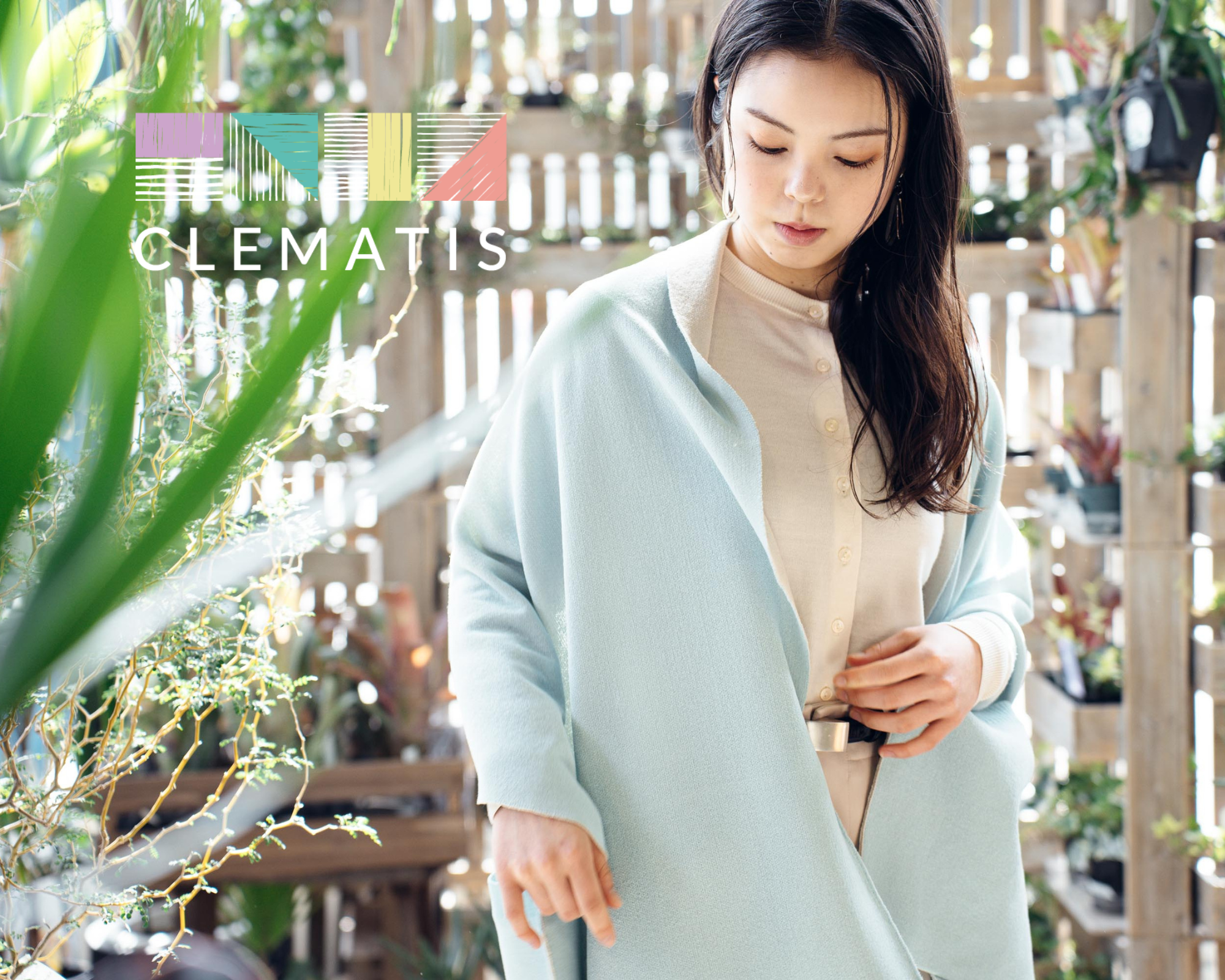 ☆冬ギフト 送料無料☆CLEMATIS 人気和紙ニット リバーシブル和紙50％ストール パステルカラー