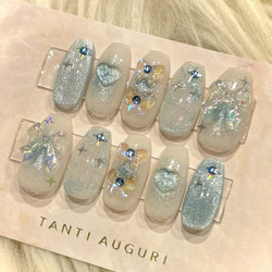 ♥カラフル ストーン ジェルネイルチップ♥ ネイルチップ（つけ