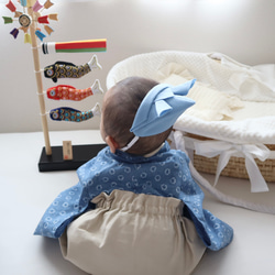 【即納】絞り柄のベビー袴　70-80 お食い初め/初節句 7枚目の画像