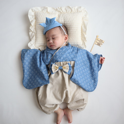 【即納】絞り柄のベビー袴　70-80 お食い初め/初節句 2枚目の画像