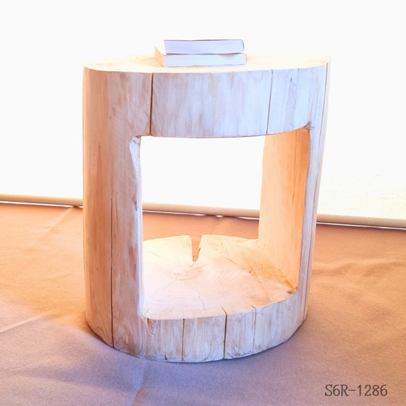 天然アロマ 東濃ひのき くり抜き シンプル 丸太スツール オーガニック