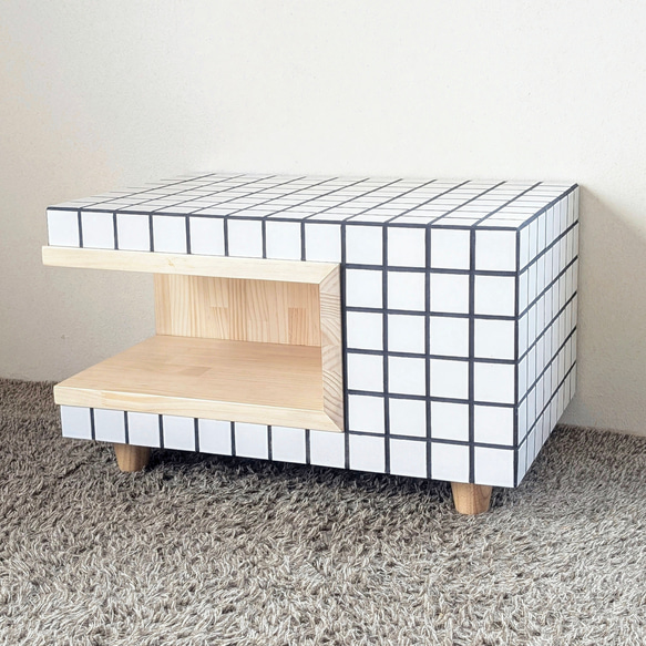 タイルテーブル　タイルキューブ　ローテーブル 3枚目の画像