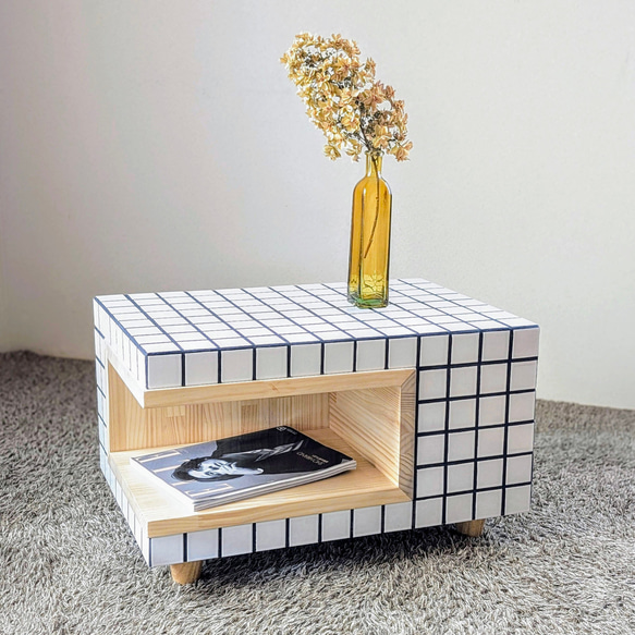 タイルテーブル　タイルキューブ　ローテーブル 1枚目の画像