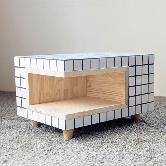 タイルテーブル　タイルキューブ　ローテーブル 2枚目の画像