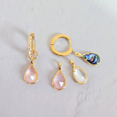 つけっぱなしOK》2wayキャッチレスピアス・3種から選べる天然石 