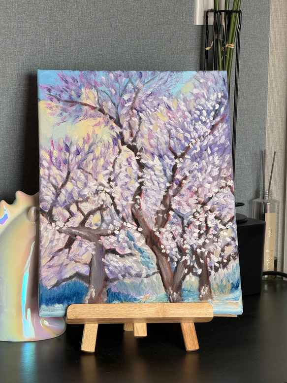 「咲く」　手描き　油絵　風景画　原画　油彩画　印象派 咲く」 手描き 油絵 風景画 原画 油彩画 印象派 絵画 詩落 通販