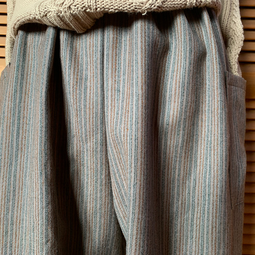 ウールのもんぺパンツ 総丈96cm 着物リメイク ロングパンツ