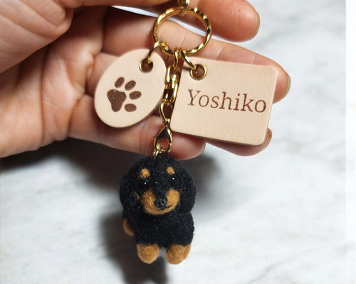 オーダーストラップ羊毛フェルト.お好きなわんちゃんで作ります❗ヌメ