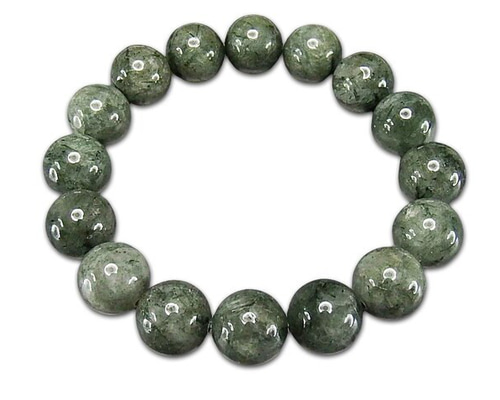 グリーンルチルクォーツ大玉約13mm満タン透明度無し天然石ブレスレット