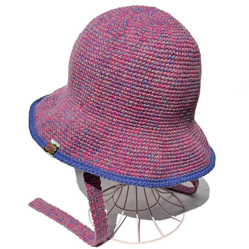 【クロシェハット】メランジ クロシェ チューチップハット PINK×BLUE
