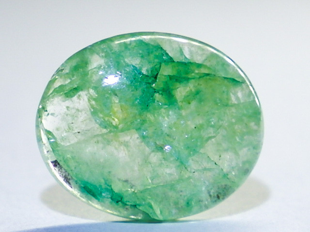 ★天然エメラルド★3.30ct/12.4mm★オーバルシェープカボション★天然石緑柱石天然べリル★ナチュラル非加熱ルース