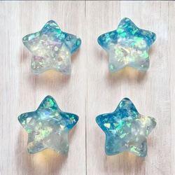 アクリルパーツ デコ グラデーション 星 スター 同色4個 キラキラ ハンドメイド 手芸 材料 貼り付け pt-2754 8枚目の画像