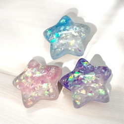 アクリルパーツ デコ グラデーション 星 スター 同色4個 キラキラ ハンドメイド 手芸 材料 貼り付け pt-2754 10枚目の画像