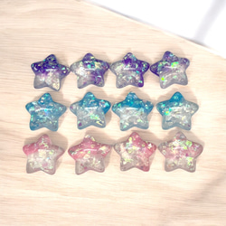 アクリルパーツ デコ グラデーション 星 スター 同色4個 キラキラ ハンドメイド 手芸 材料 貼り付け pt-2754 11枚目の画像