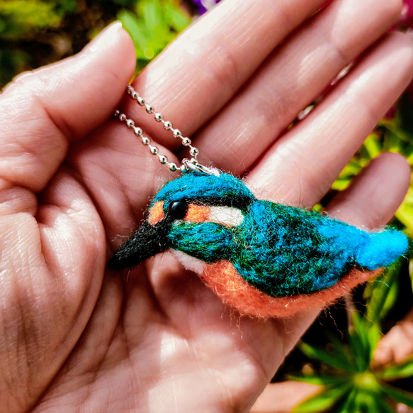 かわいい野鳥シリーズ・ 幸せの青い鳥カワセミ（受注制作） 羊毛