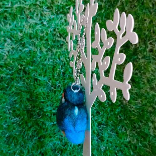 かわいい野鳥シリーズ・ 幸せの青い鳥カワセミ（受注制作） 羊毛