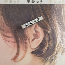 肉球親子▲ヘアクリップ▲中◯catミラー色◯　クリスタルデコレーション 9枚目の画像
