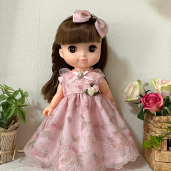 ハンドメイド　ドール服　ソランちゃんの服　ワンピース　リバティ ソランちゃん ワンピース ブラウス メルちゃん レミンちゃん