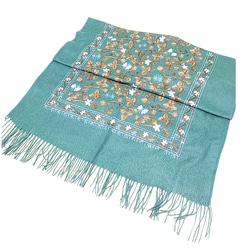 19. ウズベキスタン直輸入　カシミヤ100% 刺繍ストール　グレー 19. ウズベキスタン直輸入カシミヤ100% 刺繍ストールグレー