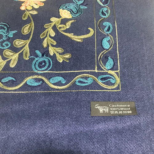 ウズベキスタン直輸入 カシミヤ100% 刺繍ストール マフラー Maryanor