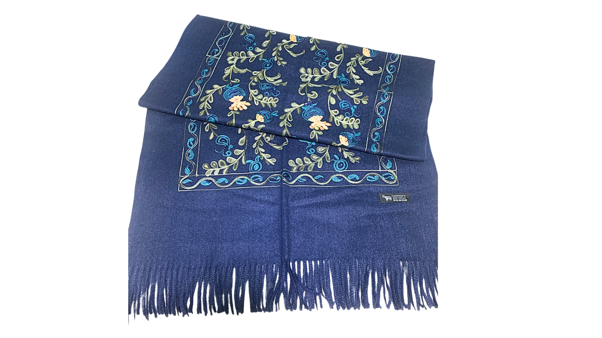 ウズベキスタン直輸入　カシミヤ100% 刺繍ストール