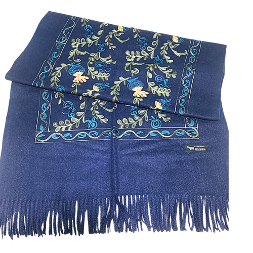 ウズベキスタン直輸入 カシミヤ100% 刺繍ストール マフラー Maryanor