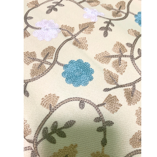 ウズベキスタン直輸入 カシミヤ100% 刺繍ストール ベージュ マフラー