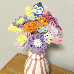 キャラクターピック入り モールフラワーブーケ アートフラワー