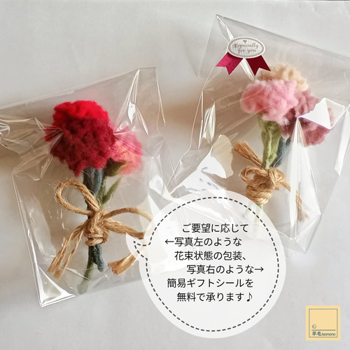 羊毛フェルトのミニカーネーション☆10種類☆【受注制作】 羊毛