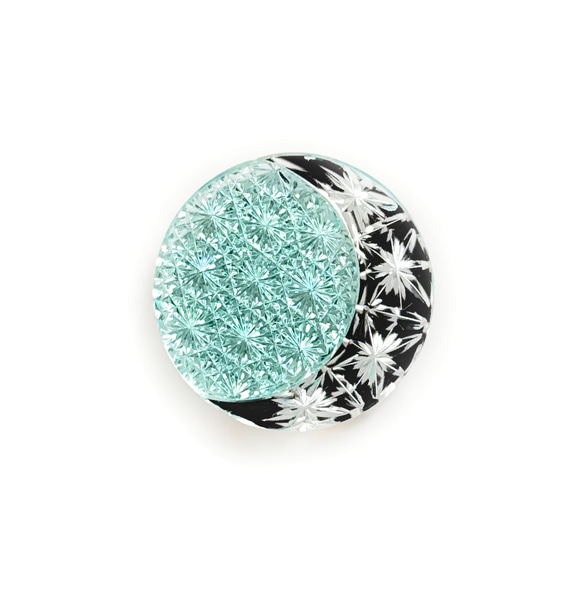 東京切子帯留　組切子　月姫　ブラックPG 6枚目の画像