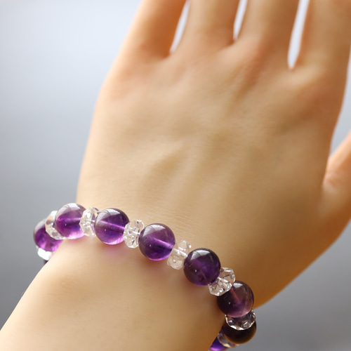 ☆プレミアムブレス☆…☆美しき濃淡・バイカラー：アメジスト：10ミリ