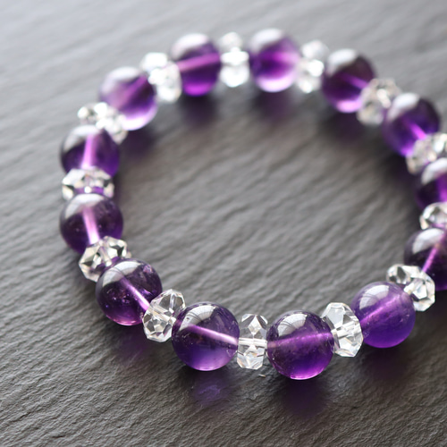 ☆プレミアムブレス☆…☆美しき濃淡・バイカラー：アメジスト：10ミリ