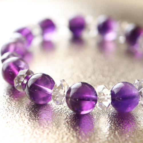 ☆プレミアムブレス☆…☆美しき濃淡・バイカラー：アメジスト：10ミリ
