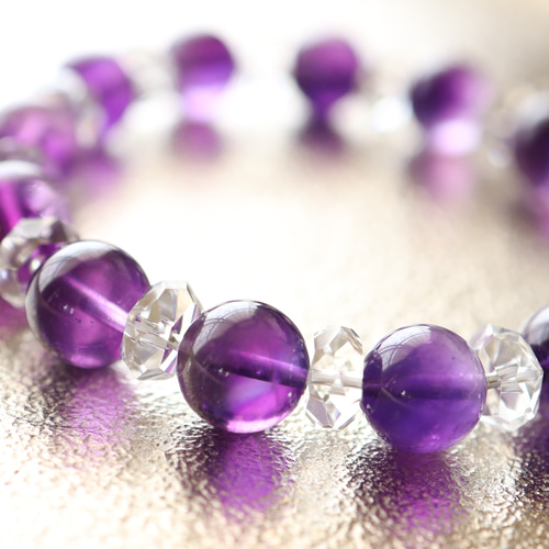 ☆プレミアムブレス☆…☆美しき濃淡・バイカラー：アメジスト：10ミリ