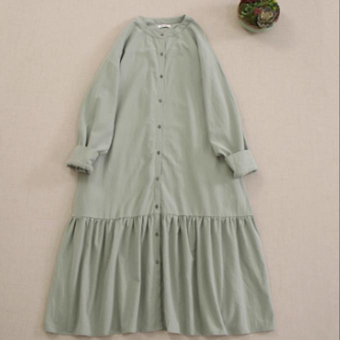 甘くてゆったり とした 長袖 ワンピース