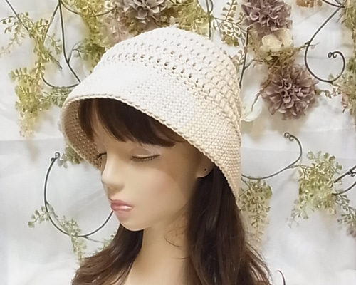 春夏 バケットハット ニット 帽子 ツバ広 生成り ハット フィンヌ 通販