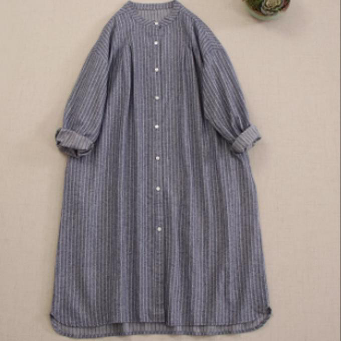 新しい ファッション 長袖 ワンピースのゆったり とした 襟のシャツスカート