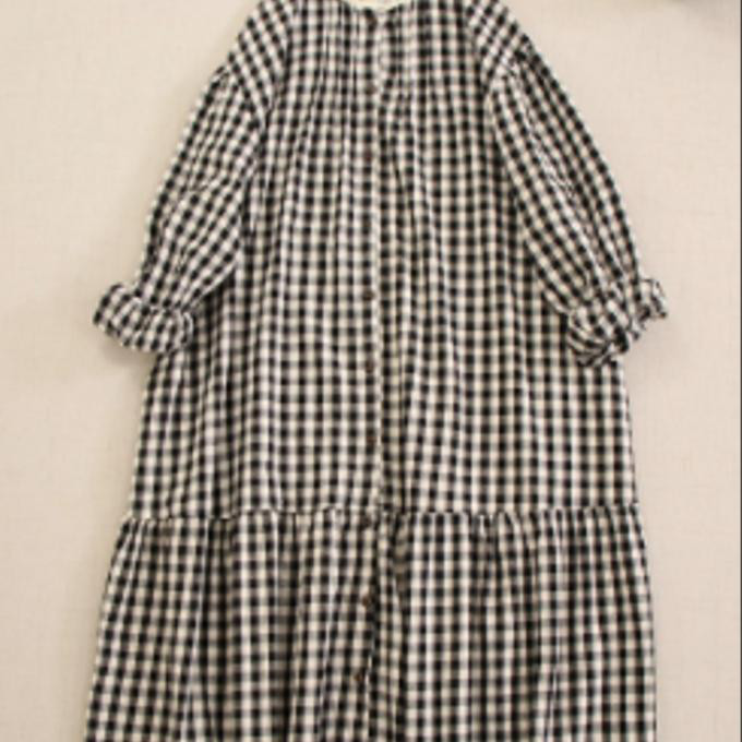 甘い 長袖のゆったり とした レトロ ワンピース