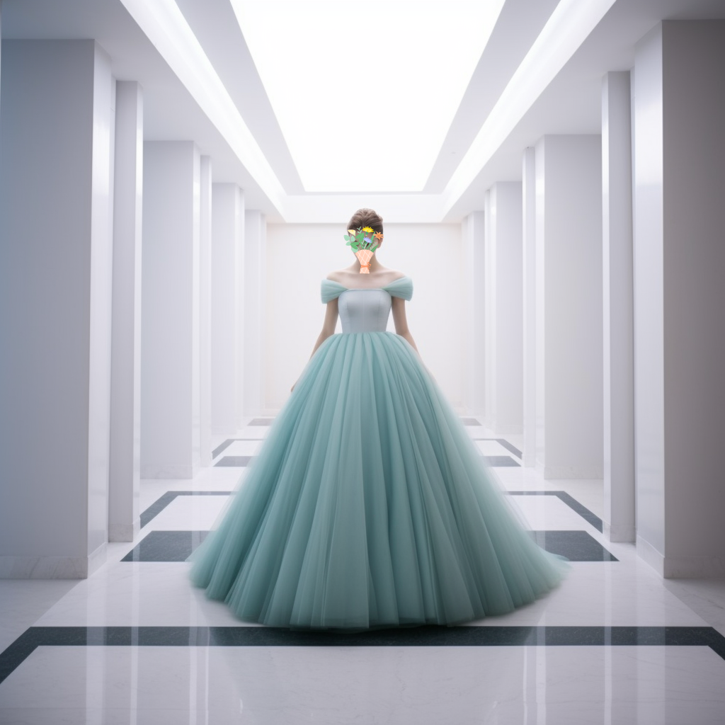 グリーンカラードレス  プリンセスライン　トレーン　ソフトチュール　パーティー　結婚式　前撮り　二次会　結婚式 披露宴
