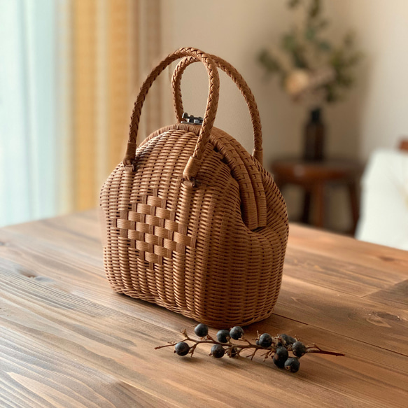 basket bag - round（light brown） 第6張的照片