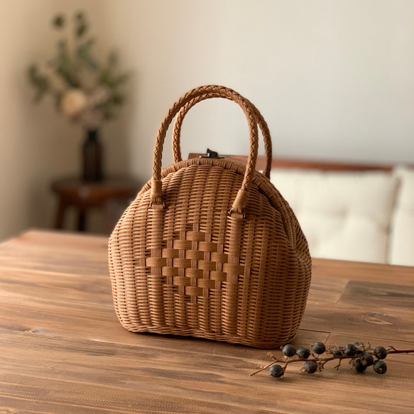 basket bag - round（light brown） 第2張的照片