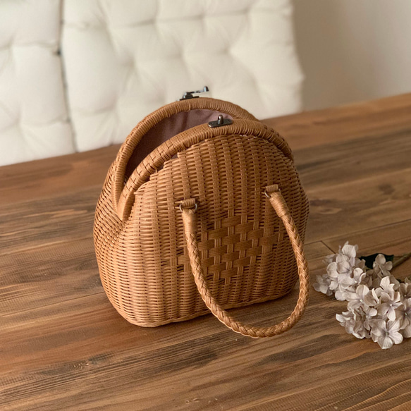 basket bag - round（light brown） 第8張的照片