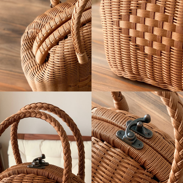 basket bag - round（light brown） 第4張的照片