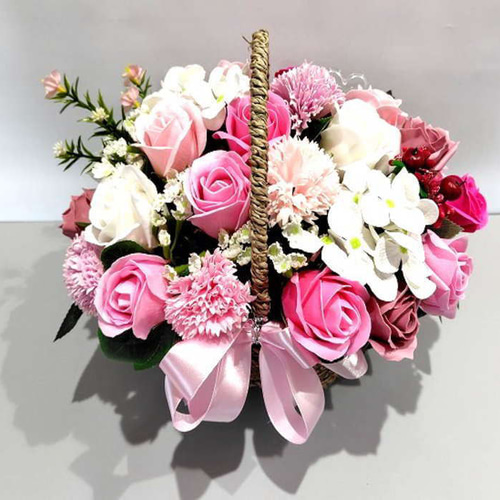 ソープフラワー 花かご 30本タイプ 薔薇 はなかご バスケット シャボン