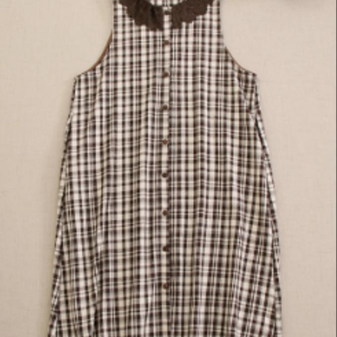 レトロ チェック スカート 袖なし チェックスカート