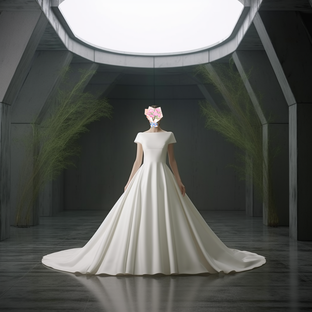 ウエディングドレス　ボートネック　カジュアル 　150ｃｍトレーン　ボリューム　結婚式　前撮り　二次会　結婚式 披露宴 38,994円