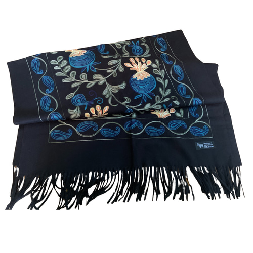 ウズベキスタン直輸入 カシミヤ100% 刺繍ストール マフラー Maryanor