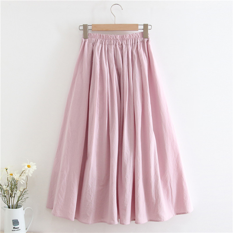 ピンク 裏地付き ギャザースカート ロングスカート ゴム仕様 母の日 ギフト