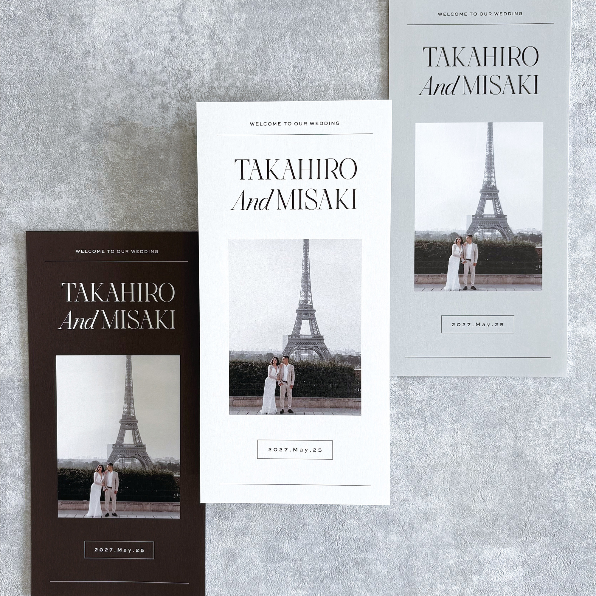 席次表 三つ折り 結婚式用 | メニュー表付き シンプル おしゃれ プロフィールブック | Urban P